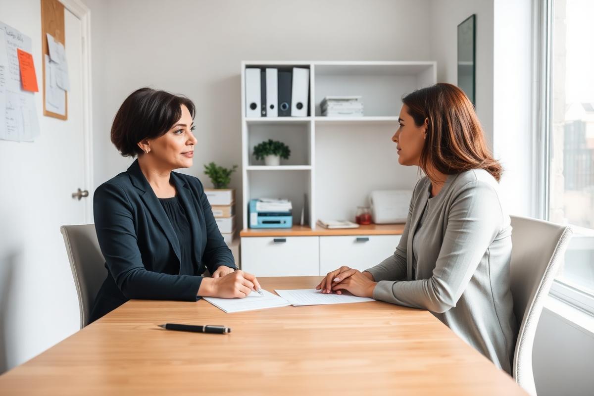Placement consultant interviewing a candidate